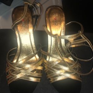 Brand new black and gold heels